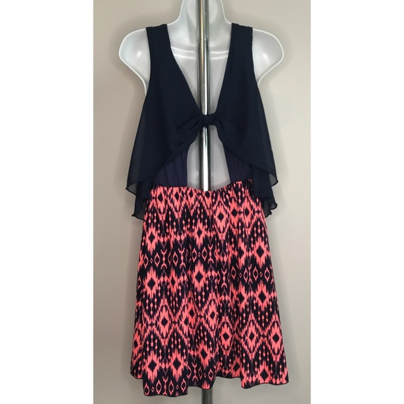 RUE 21 Dark Blue Pink Dress - Picture 4 of 7